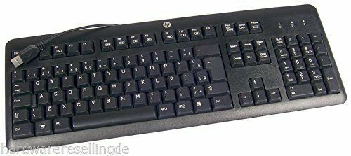 HP USB Tastatur Keyboard 701424-041 schwarz deutsches Layout qwertz KU-1156 - Bild 1 von 1