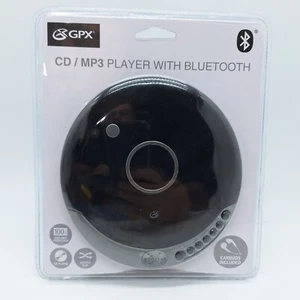 GPX PCB319B Black Portable Bluetooth Cd Player with Stereo Earbuds - NEW SEALED! - Picture 1 of 6