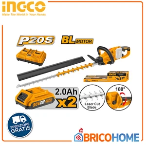 TAGLIASIEPI PROF. A BATTERIA 40V - 650MM - CON 2 BATTERIE - CHTLI400282 INGCO - Foto 1 di 1