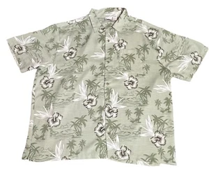 Island Shores Short Sleeve Button Up Mint Green Hawaiian Shirt Size 4XL - Picture 1 of 8