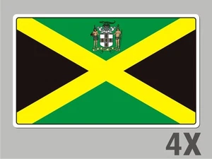 4 Jamaica stickers flag decal bumper car bike laptop .. emblem vinyl FL032 - Imagen 1 de 1