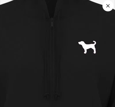 Victoria's Secret 🩷 PINK LTD EDITION Fleece Zip Up Hoodie Black Dog XL VS338 - Image 1 of 4