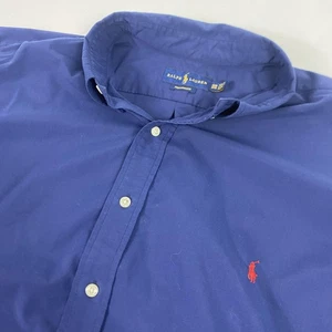 Ralph Lauren camicia uomo 3XB blu performance manica lunga bottoni davanti pony - Foto 1 di 11