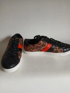 Bass & Co. Black & Tan With Sparkle Red Leopard Tennisschuh Gr.8M Low Top - Bild 1 von 16