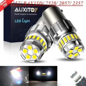 AUXITO 1157 BAY15D 7528 LED Reverse Backup Light Bulbs 6000K White 2800LM Bright - Picture 1 of 23