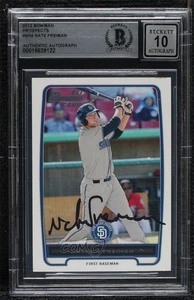 BAS 2012 Bowman Prospects Nate Freiman Nathan Freiman #BP4 BGS Authentic Auto - Picture 1 of 3