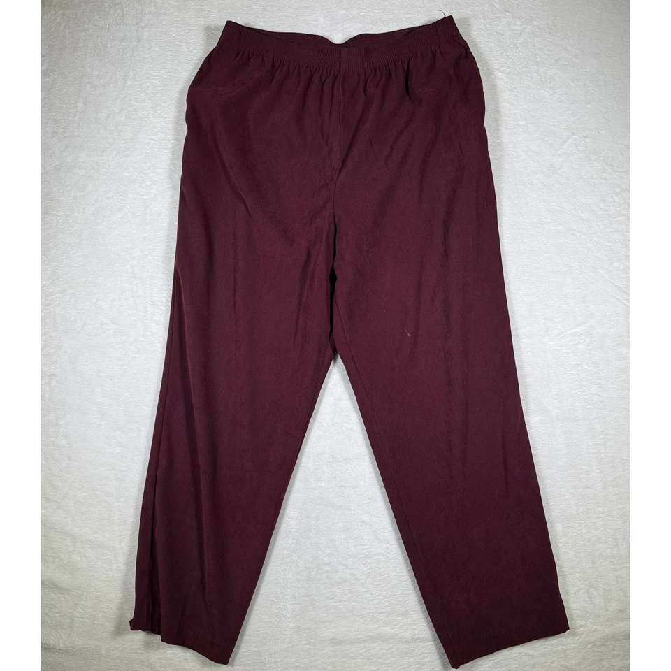 Allison Daley Burgundy Elastic Waist Pull On Pants Size 18 Polyester Spandex - Image 1 of 4