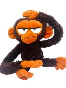 Grumpy Monkey Long Arms Frowning Stuffed Animal Brown Plush Toy 13” 2023 Yottoy - Picture 1 of 10
