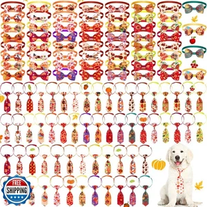 Pajarita Eccliy 120 piezas Acción de Gracias Perro a granel otoño perro aseo arcos Acción de Gracias - Imagen 1 de 5