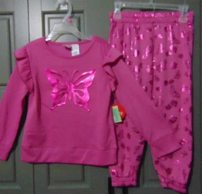 Niñas Talla 5/6 MARIPOSAS Metálicas 2 piezas Top Polar y Pantalones Jogger NUEVOS CON ETIQUETAS Foto 1 de 4