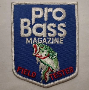 Pro Bass Magazine Field Tester Patch Vintage NEW 3.5" x 4.5" - Picture 1 of 2