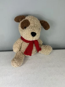 Old Navy Welpe Hund Lovey Plüsch 16 Zoll Stofftier braun hellbraun Weihnachten roter Schal - Bild 1 von 6