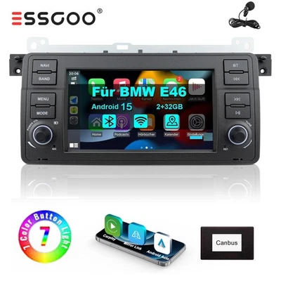 Apple Carplay Für BMW 3er E46 M3 Rover 75 MGZT Android 15 Autoradio GPS RDS WiFi - Bild 1 von 4