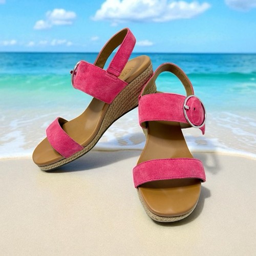 Ugg Donna Navee Scamosciato Barbi Zeppa Rosa Fragola Taglia 9 5