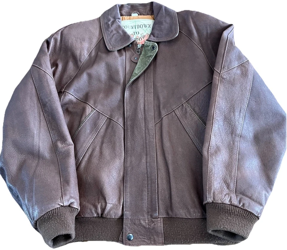 Chaqueta Bomber Count Down To Zero By Midwest de Cuero Marrón para Hombre Talla 42 Foto 1 de 4