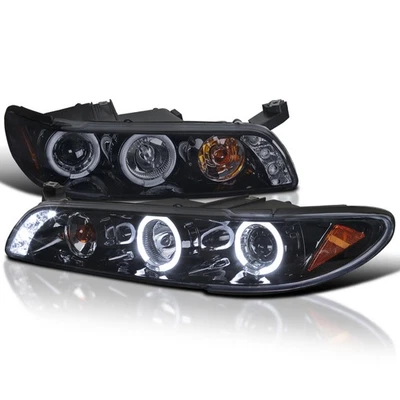 Glossy Black 97-03 Pontiac Grand Prix Led Twin Halo Projector Headlights - Изображение 1 из 4