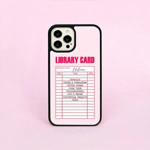 Personalised Library Card Book Titles Book Lover Phone Case/Cover For iPhone - Picture 1 of 9