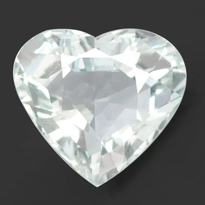 6.11 克拉 VVS 大海鲜绿色蓝色 AQUAMARINE 天然宝石 爱心 — 第 1/2 张图片