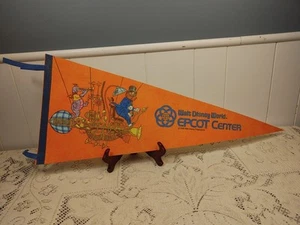 Vintage Walt Disney World Epcot Center Pennant Flag Figment 1982 80s Souvenir - Picture 1 of 6