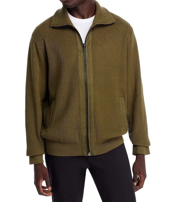 RAG & BONE Sweater Mens XL Green Zip Up Rib Knit Washed Dexter Andrew $328 - Image 1 of 4