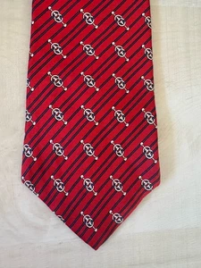 VTG Christian Dior 100% Silk Tie Red USA Made - Picture 1 of 6
