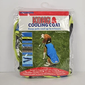 Kong Cooling Coat Jacket Vest w/ Ice Pack Hot Weather Pet Summer Blue Green NEW! - Picture 1 of 16