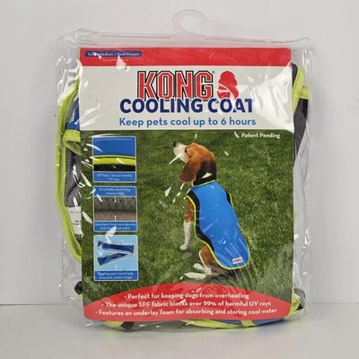 Kong Cooling Coat Jacket Vest w/ Ice Pack Hot Weather Pet Summer Blue Green NEW! - Image 1 of 4