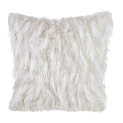 SARO LIFESTYLE La Neve Collection Stylish Throw Pillow with Faux Fur Design a... - Image 1 of 3