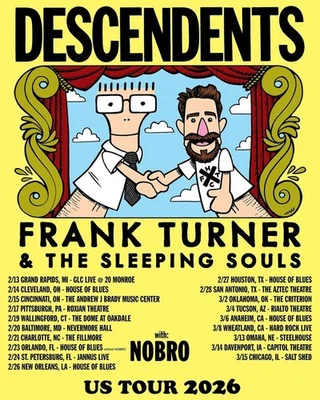 Descendents x Frank Turner & The Sleeping Souls US Tour 2026 Poster – Music Art - Image 1 of 4