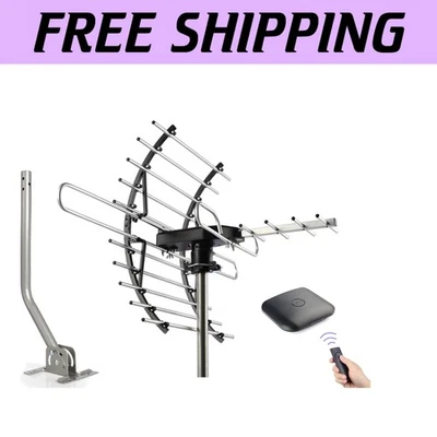 High Gain 4K UHD TV Antenna - 360° Rotating, Remote Control & 200 Mile Range - Image 1 of 4