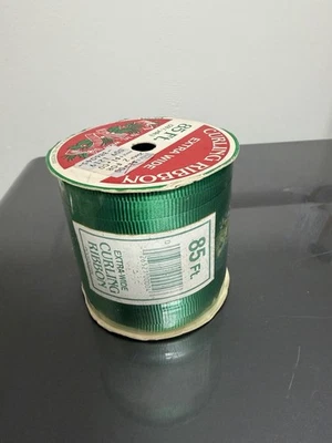 "Cinta rizadora vintage Bewick 85 pies extra ancha 3/8"" verde sin abrir" Foto 1 de 2