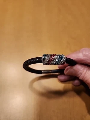 Brighton Magnetic Close Bracelet. Clear, Red And Green Stones - Image 1 of 4