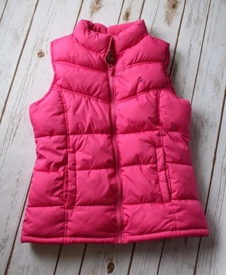 Old Navy Puffer Vest Girl XL 14 Pink Quilted Fleece Lined Zip Up Frost Free - Image 1 of 4