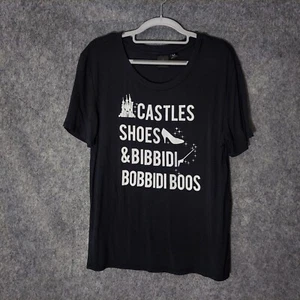 Disney Princess Shirt M Black Castles Bibbidi Bobbodi Boos Graphic Short Sleeve - Picture 1 of 9