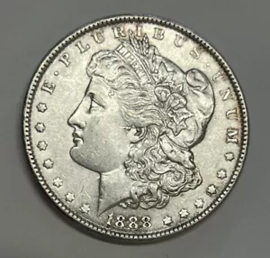1888 Morgan Silver Dollar Slider Uncirculated Doubled Reverse Vam Variety - Picture 1 of 4