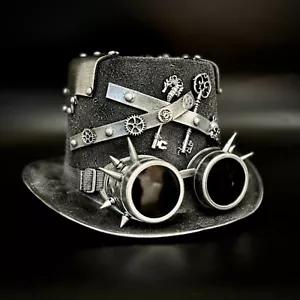 Steampunk Time Traveler Style Top Hat Feather Halloween Costume Cosplay Hat - Picture 1 of 4