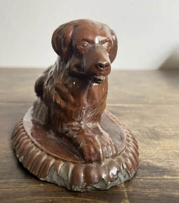 Azulejo de alcantarillado antiguo perro arte popular cerámica Ohio años 20 cerámica Foto 1 de 4