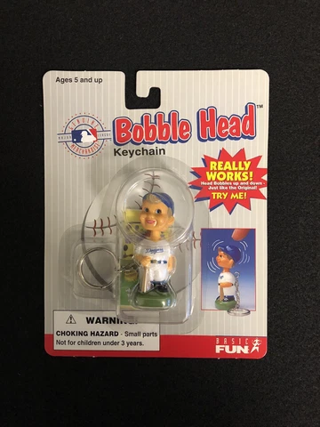 MLB Los Angeles Dodgers 1997 MINI BOBBLE HEAD KEYCHAIN b￼yBasic Fun Vintage NEW Cover