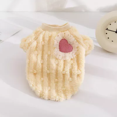 Puppy Pet Dog Cat Clothes Tops Vest Winter Warm Fleece Thicken Cute Fashion - Image 1 of 4