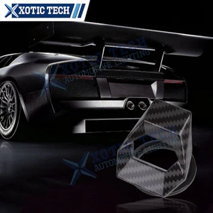 Carbon Fiber Style Black Car Engine Ignition Stop Start Push Button Cover Trim - Foto 1 di 13