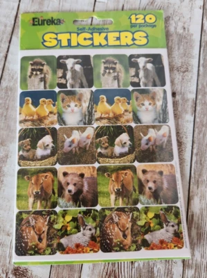 2009 Eureka Bebé Animales Cachorros Gatitos Lechones Cachorros 120 Pegatinas Foto 1 de 2