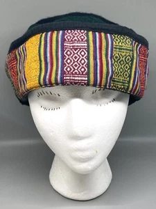 EUC Vintage Wool Tibetan Nepalese Style Thinking Smoking Hat 8” Diameter - Picture 1 of 10