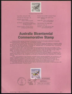 US. SP823. 2370. 22c. Australia Bicentennial. Souvenir Pages.1987 - Picture 1 of 1