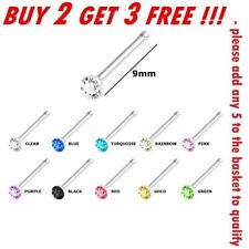 Nose Studs Straight I L Screw Shape Silver Gold Surgical Steel Set Pins Piercing