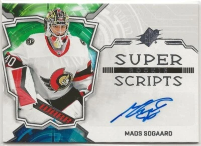 2022 2022-23 SPx Rookie Superscripts #SSRMS Mads Sogaard Ottawa Senators - Image 1 of 2