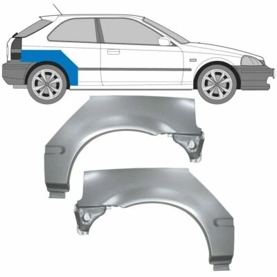 HONDA CIVIC 1995-2001 3 Portes Tôle de Réparation Arrière / Paire - Immagine 1 di 4