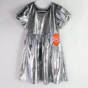 Wonder Nation Silver Metallic Dress Girls XS 4-5 NWT Chic Style - Picture 1 of 5