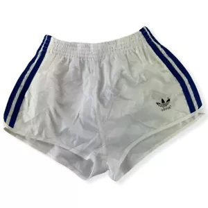 Pantalones cortos vintage Adidas talla 5 M nailon años 80 años 90 azul blanco Oldschool Sprinter UD40 - Imagen 1 de 5