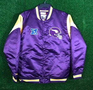 NFL Minnesota Vikings Throwbacks Mitchell & Ness Satin Jacket Men's XLT NWT - Picture 1 of 8
