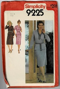 Simplicity 9225 Misses Pullover Dress & Tie Belt Size 16 UNCUT FF - Picture 1 of 1